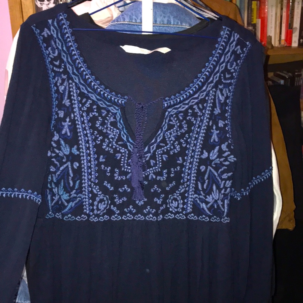 ✨LAST CHANCE✨ Zara Blue Embroidered Dress